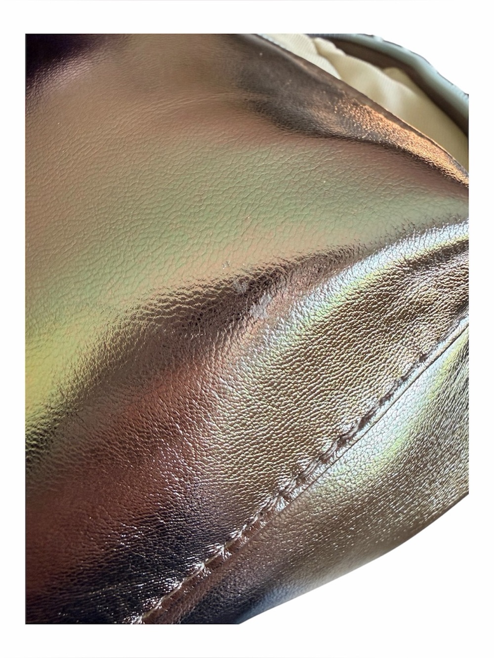 AMERICAN LEATHER Pewter Taupe Tribeca Cross Body Bag with Top Handle - Picture 9 of 9